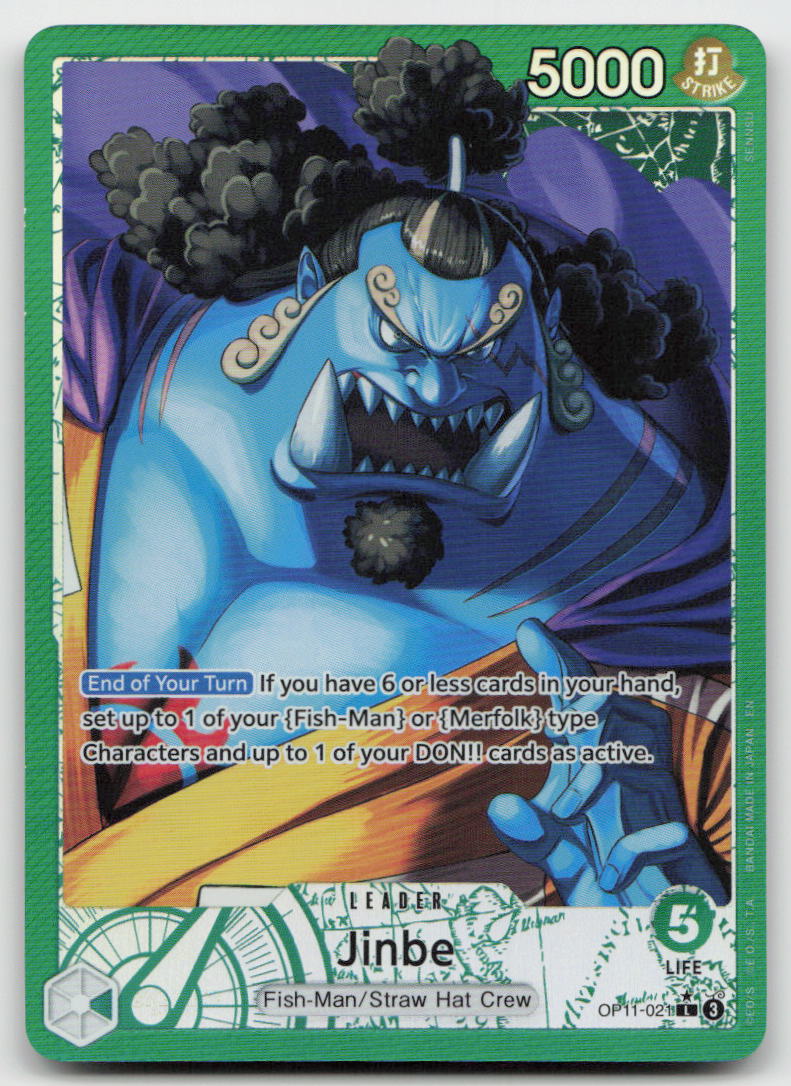 Jinbe (021) (Alternate Art) OP11-021 Leader A Fist of Divine Speed One Piece NM