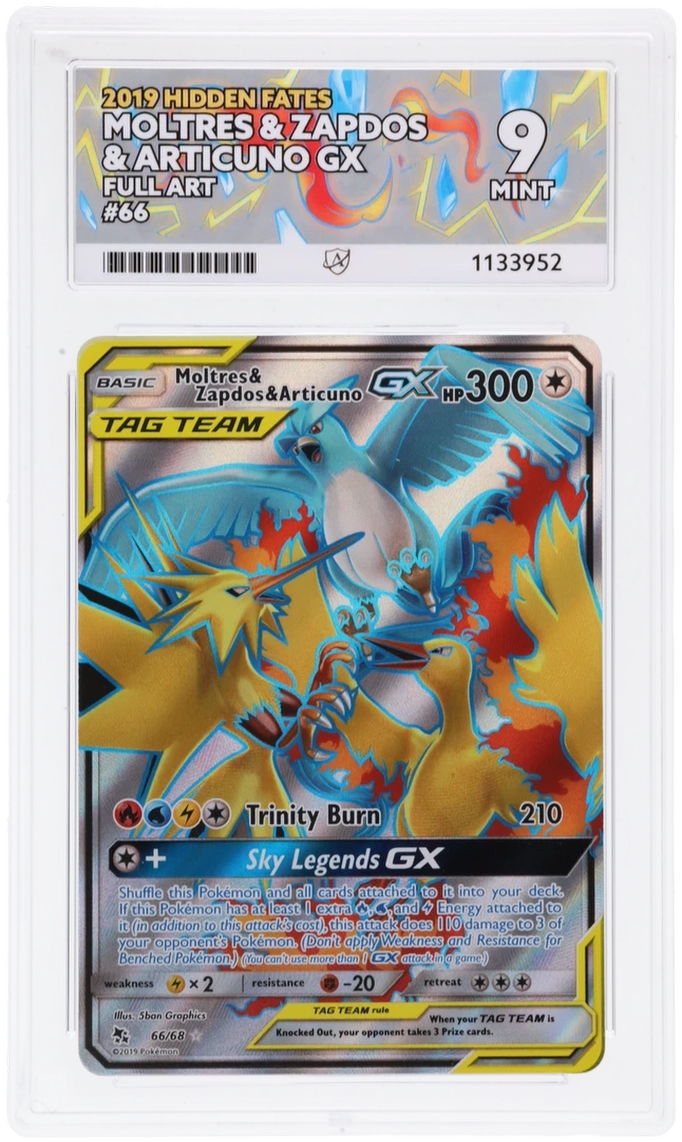 Moltres & Zapdos & Articuno Gx 66/68 Ace Hidden Fates Pokemon Ace 9 Mint