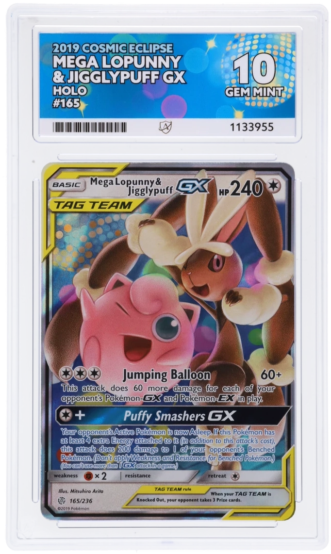 Mega Lopunny & Jigglypuff Gx 165/236 Ace Cosmic Eclipse Pokemon Ace 10 Gem Mint