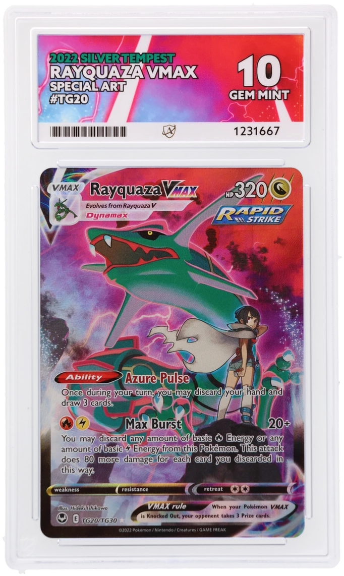 Rayquaza Vmax TG20/TG30 Ace Silver Tempest Pokemon Ace 10 Gem Mint