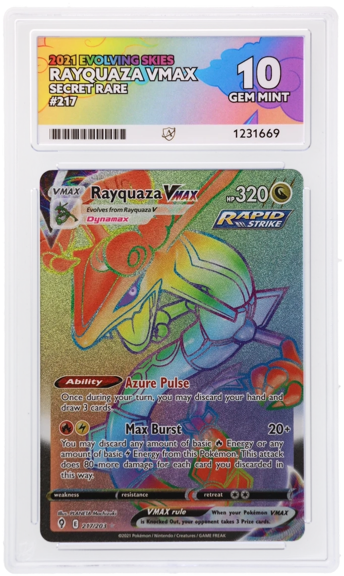 Rayquaza Vmax 217/203 Ace Evolving Skies Pokemon Ace 10 Gem Mint
