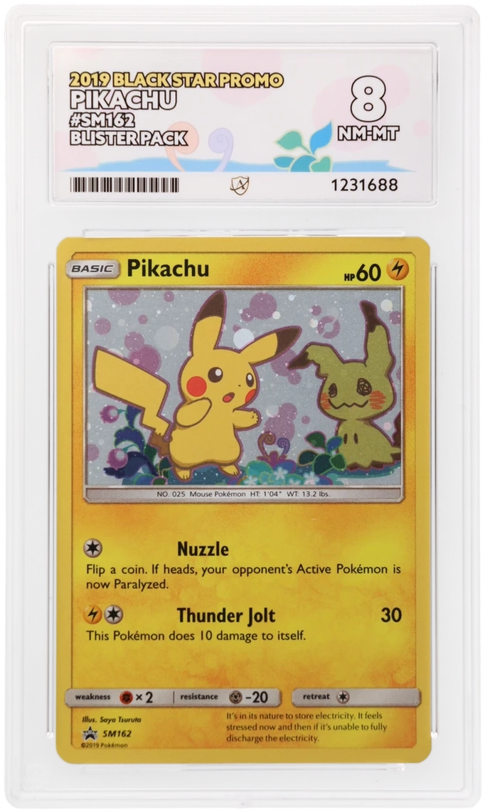 Pikachu SM162 Ace Black Star Promo Pokemon Ace 8 Nm-Mt