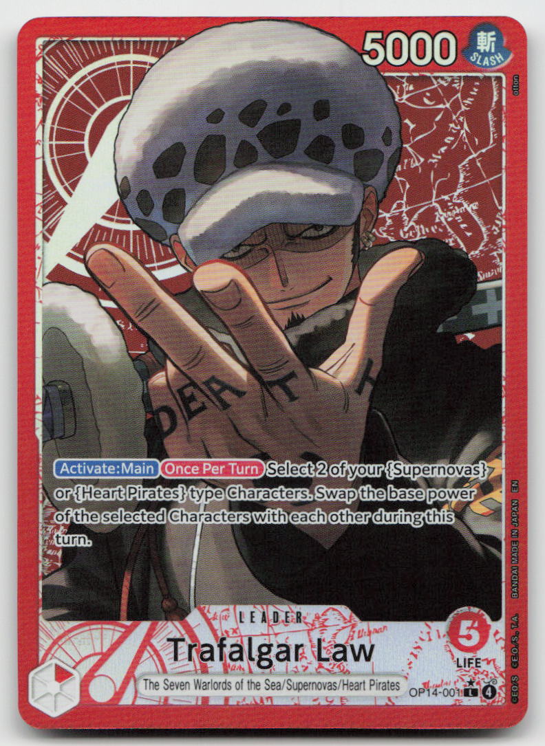 Trafalgar Law OP14-001 Leader The Azure Sea's Seven One Piece NM