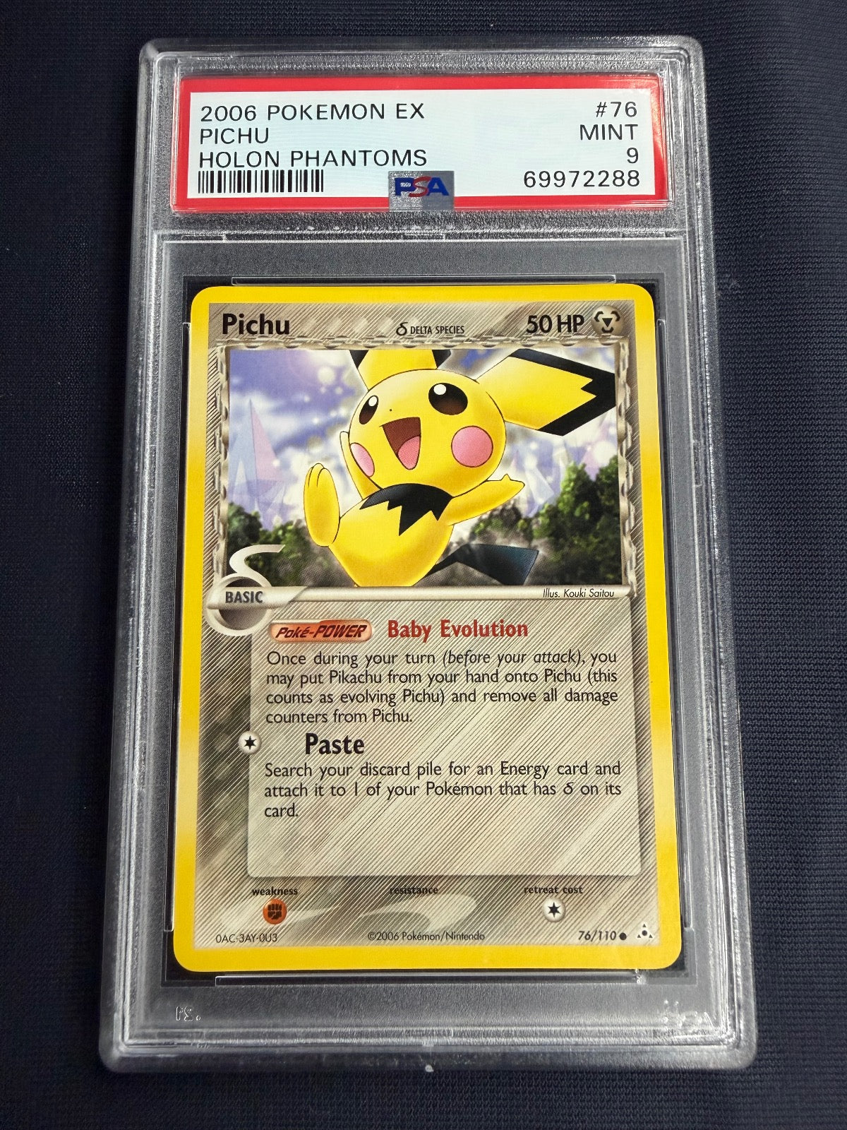 Pichu 76/110 Holon Phantoms Pokemon PSA 9