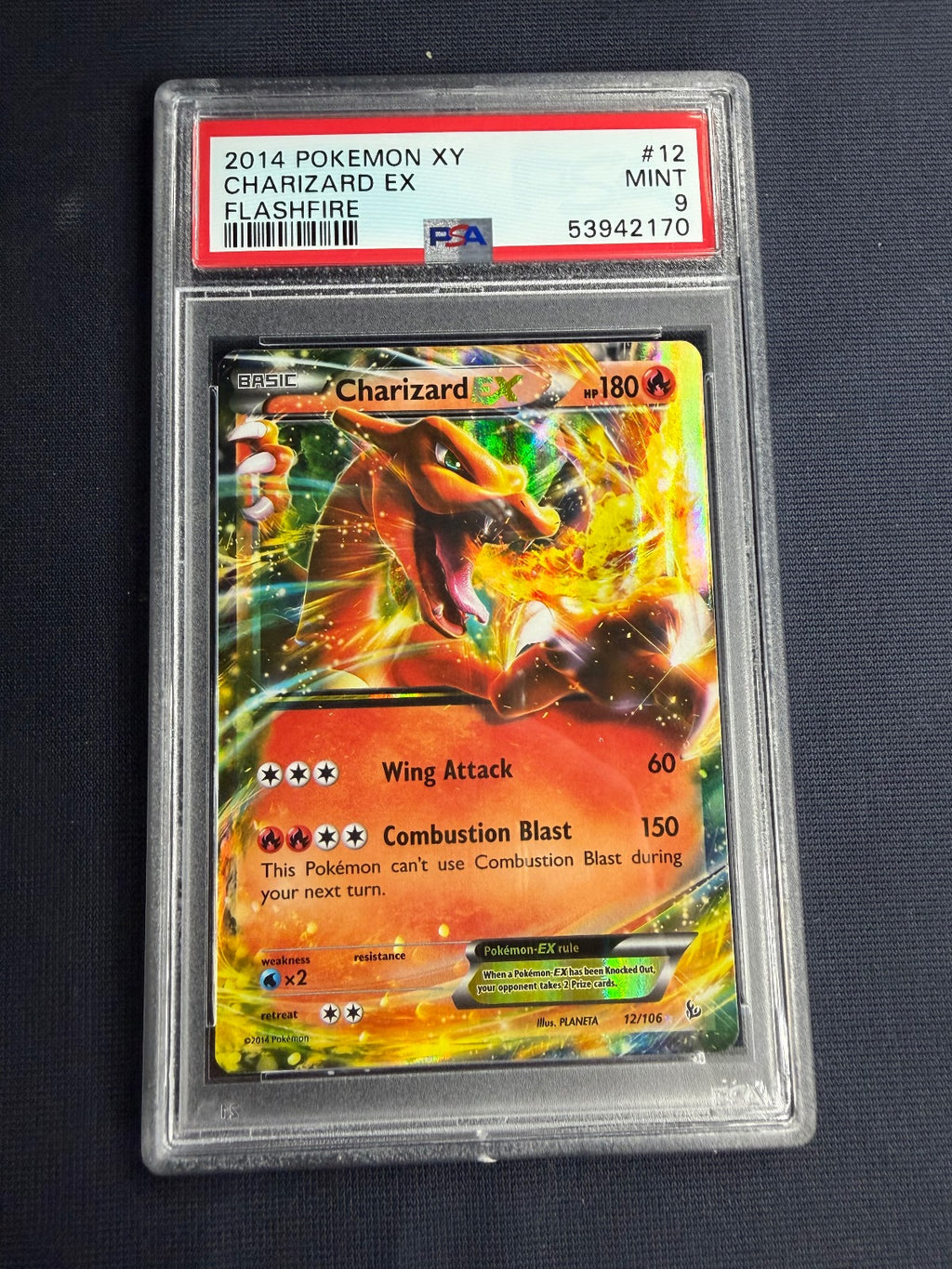 Charizard EX 12/106 Flashfire Pokemon PSA 9