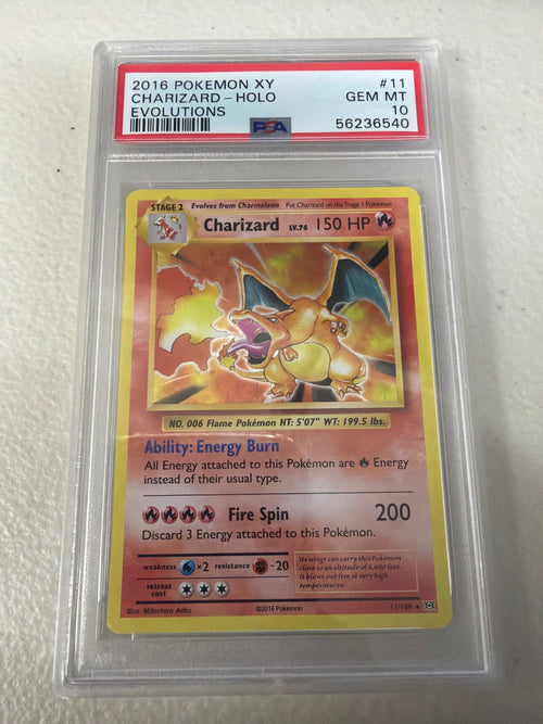 Charizard Holo 11/108 Evolutions Pokemon PSA 10
