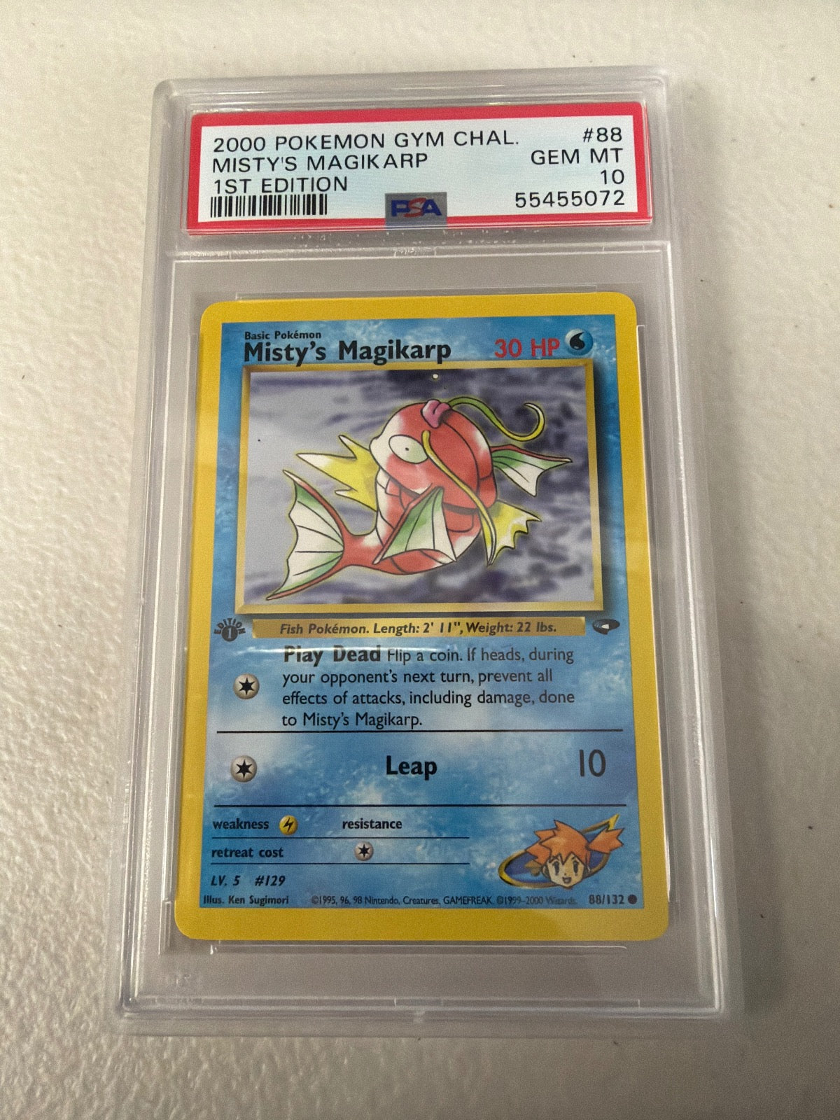 Misty's Magikarp 88/132 1st Edition Gym Challenge Pokemon PSA 10