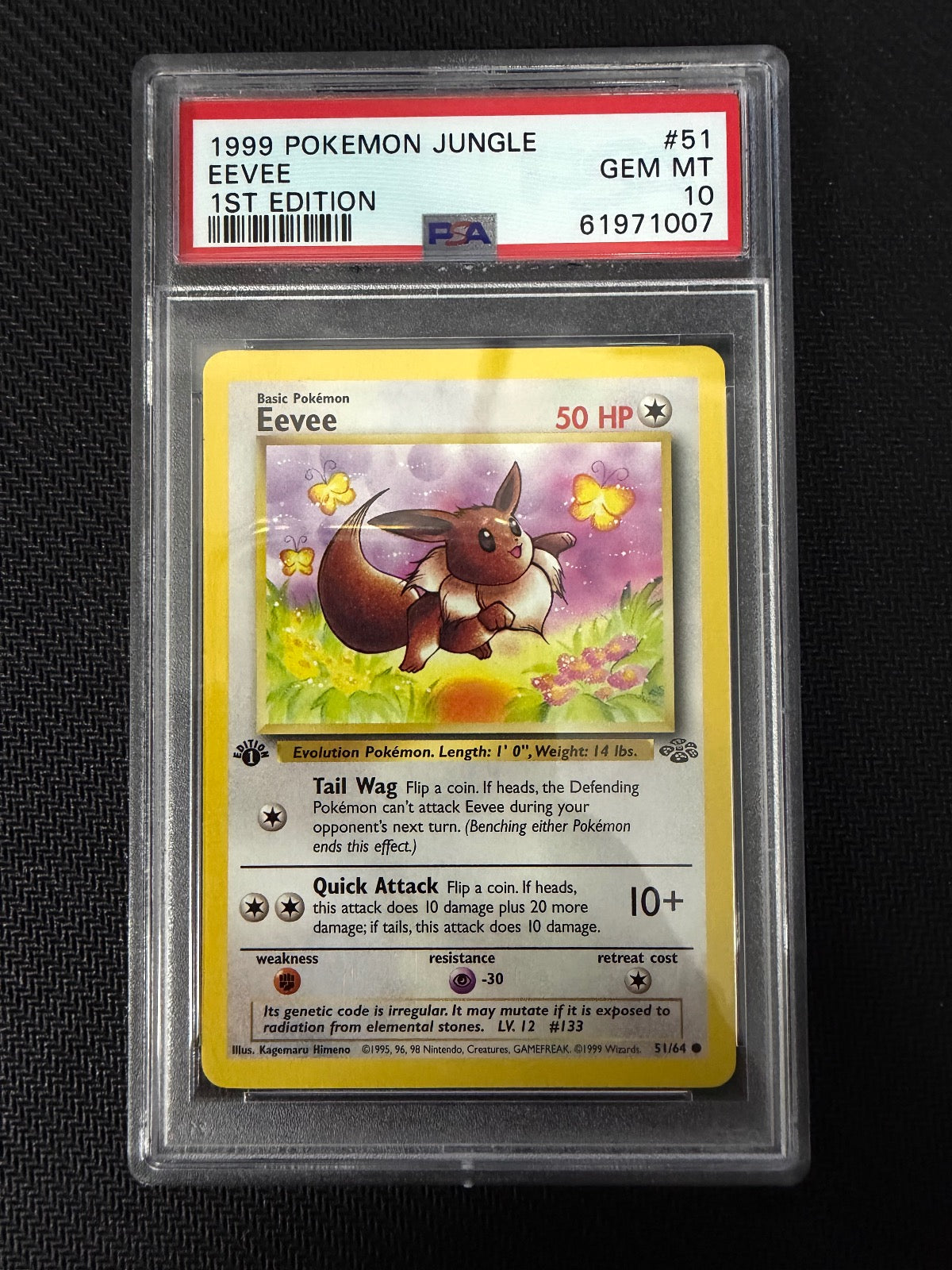 Eevee 51/64 1st Edition Jungle Pokemon PSA 10