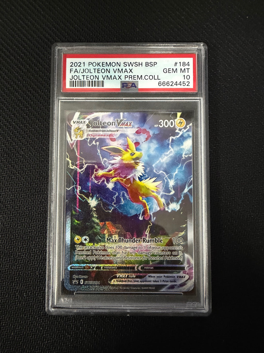 Jolteon Vmax 184 Premium Collection Swsh Black Star Promo Pokemon PSA 10