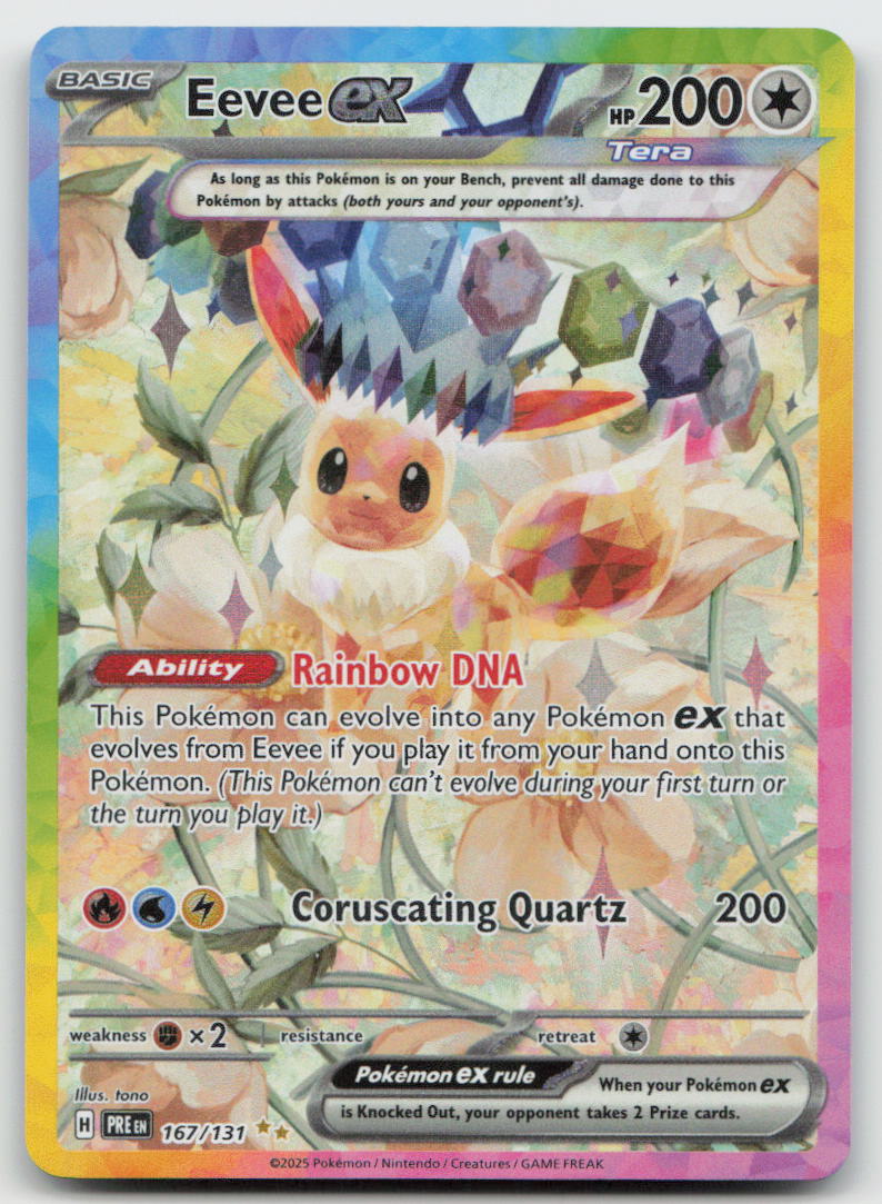 Eevee ex 167/131 Holo Special Illustration Rare Prismatic Evolutions Pokemon NM
