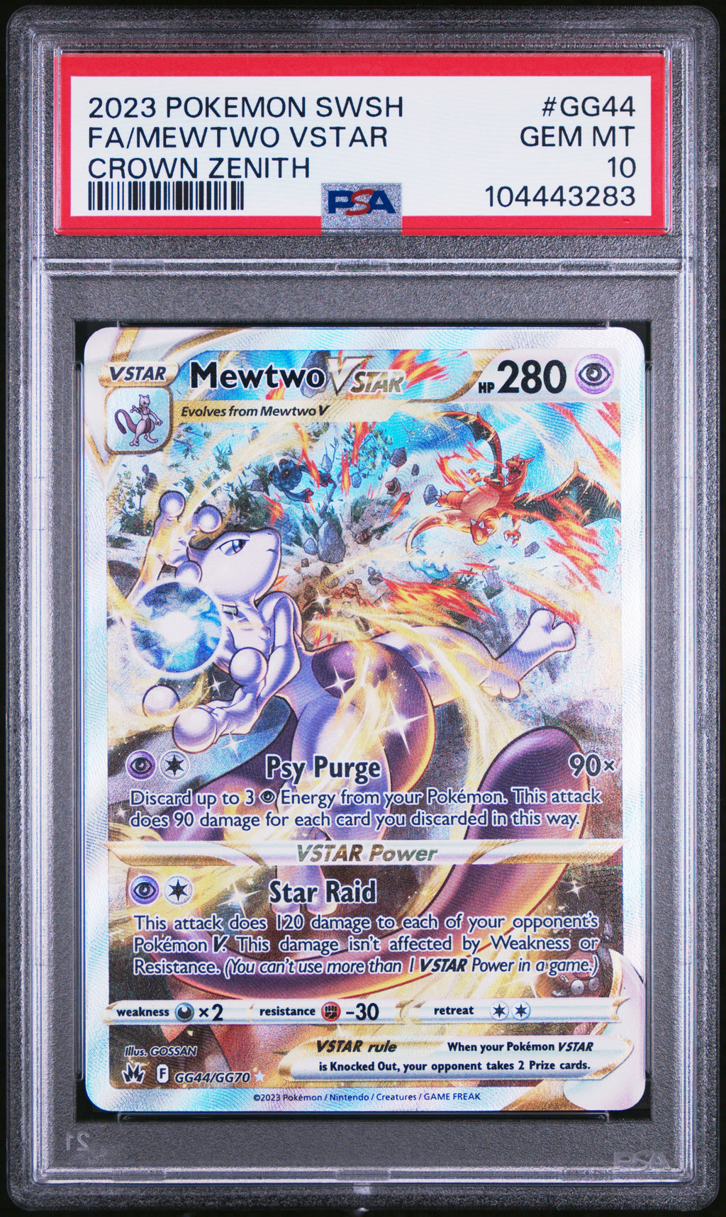 Mewtwo Vstar GG44/GG70 Sword Shield Crown Zenith Pokemon PSA 10