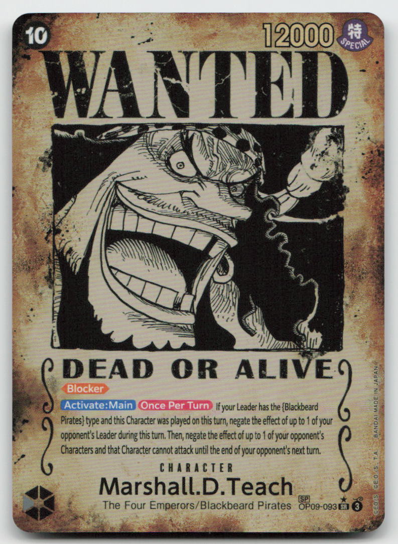 Marshall.D.Teach (093) (Wanted Poster) OP09-093 Emperors in the New World One Piece NM