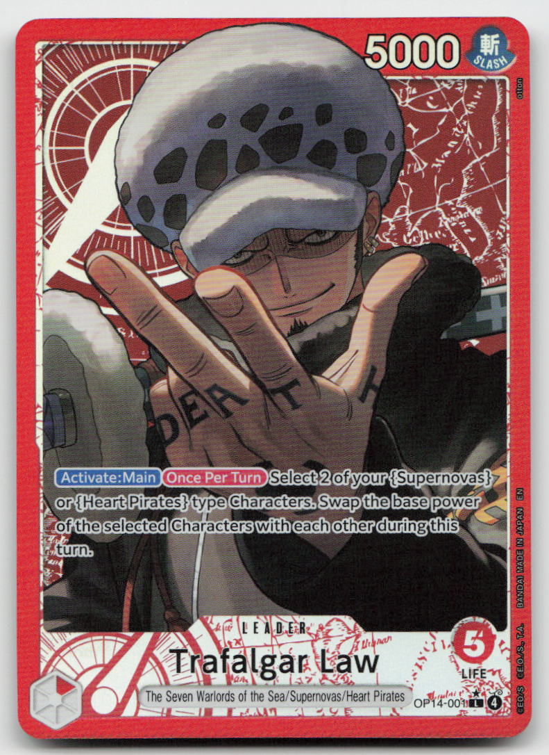 Trafalgar Law OP14-001 Leader The Azure Sea's Seven One Piece NM