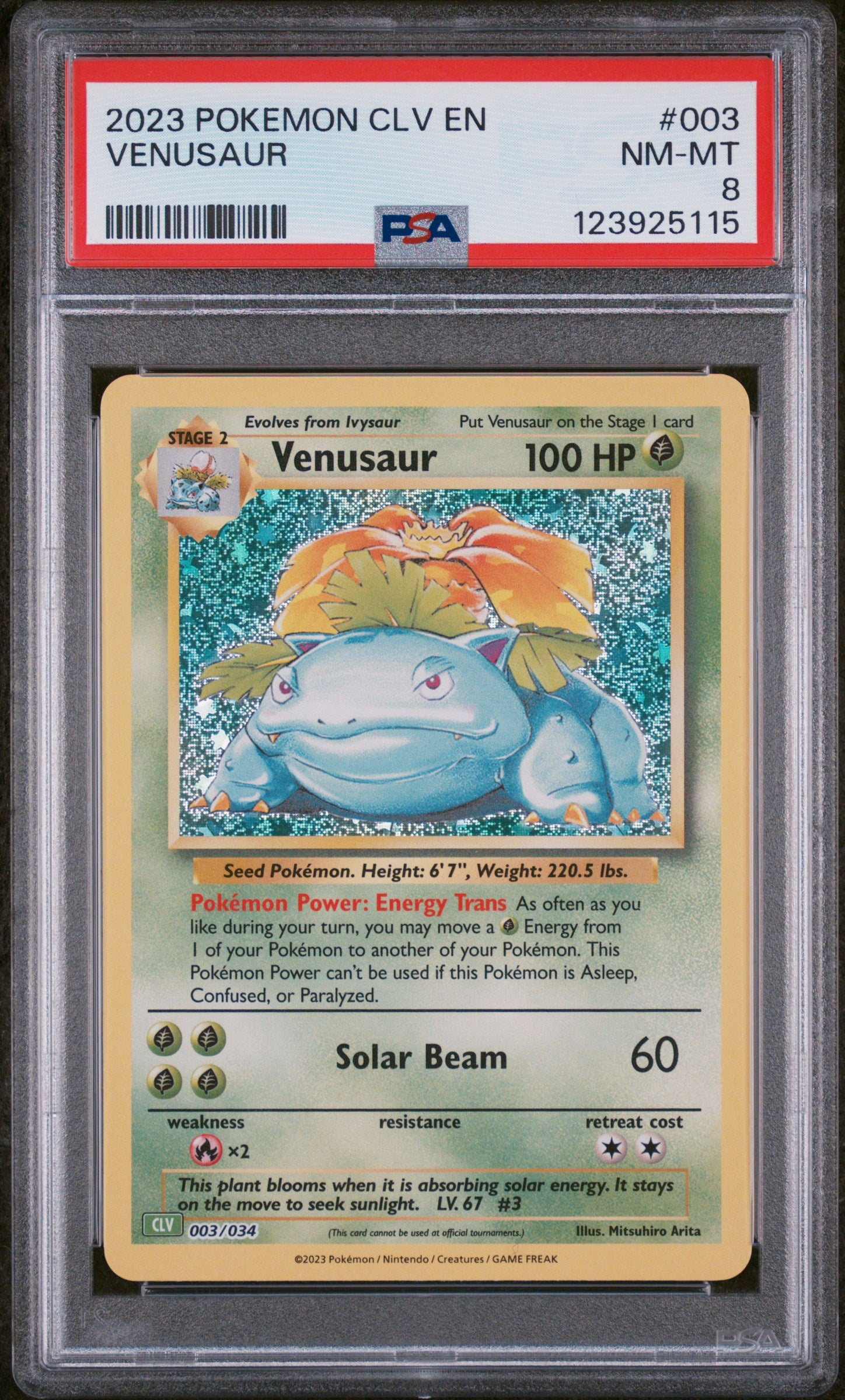 Venusaur 003 Pokemon PSA 8