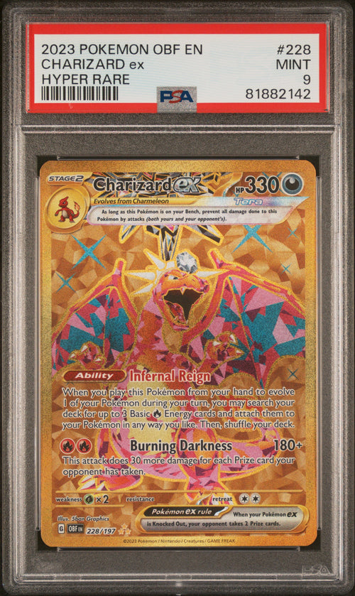 Charizard EX 228/197 Hyper Rare Obf En-Obsidian Flames Pokemon PSA 9