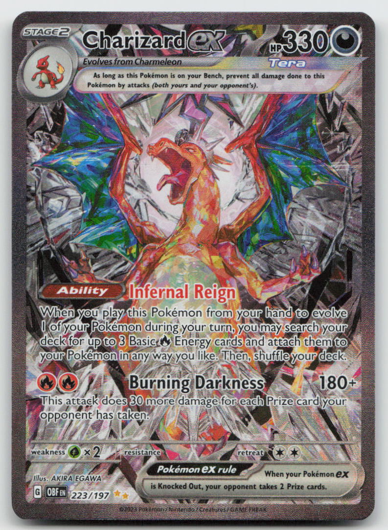 Charizard ex 223/197 Special Illustration Rare Obsidian Flames Pokemon NM