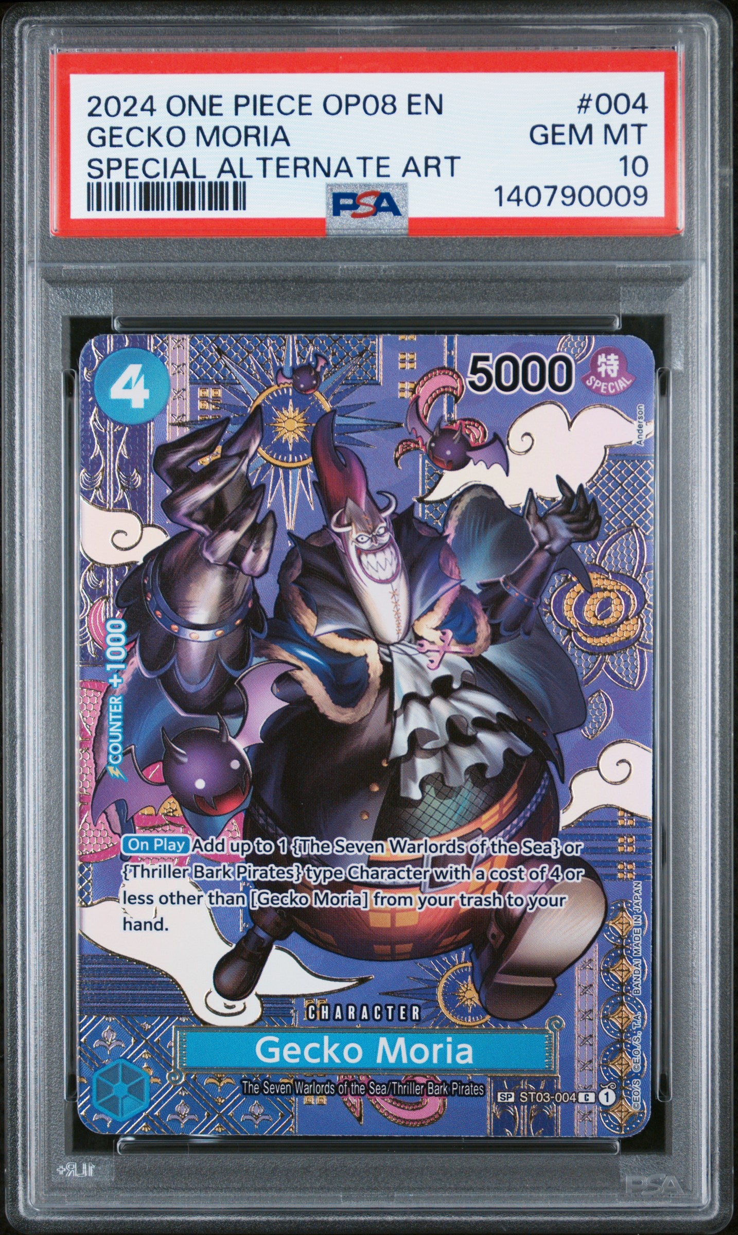 Gecko Moria 004 Special Alternate Art One Piece PSA 10