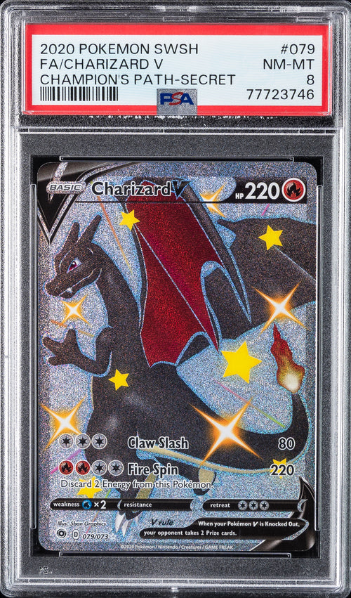 Charizard V 079/073 Secret Champion's Path Pokemon PSA 8