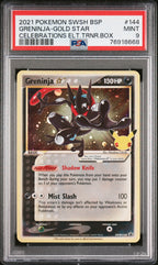 Greninja-Gold Star 144 Celebrations Elite Trainer Box Pokemon PSA 9