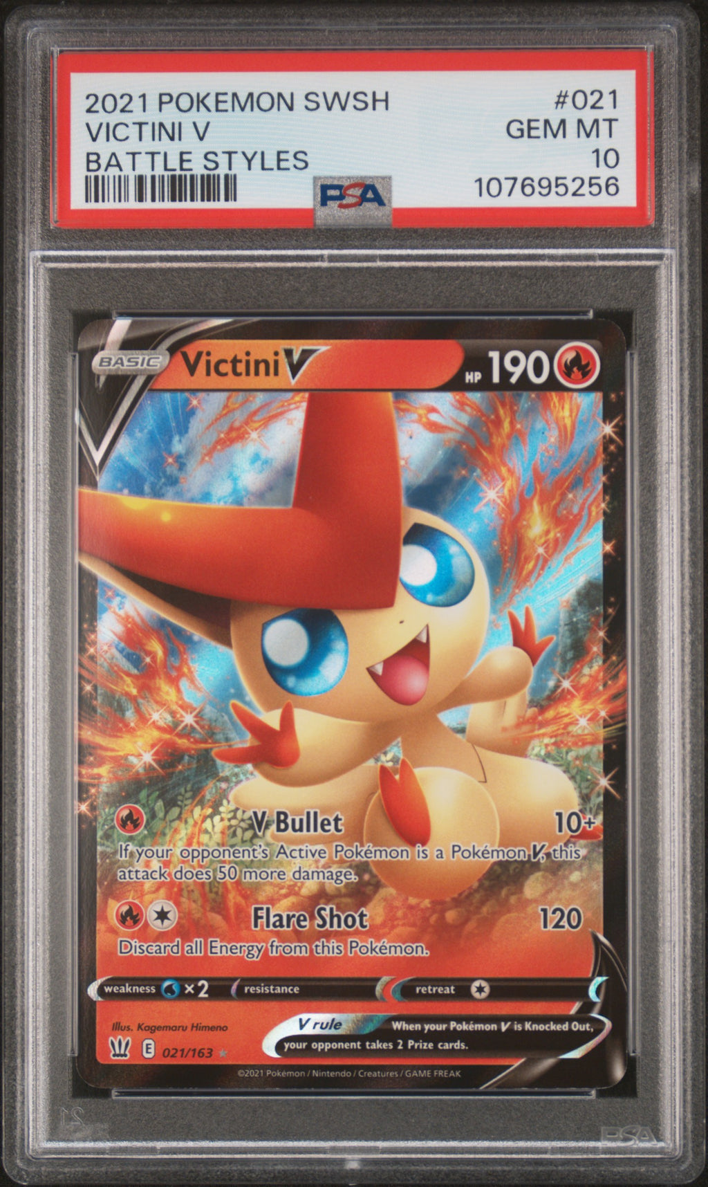 Victini V 021/163 Battle Styles Pokemon PSA 10