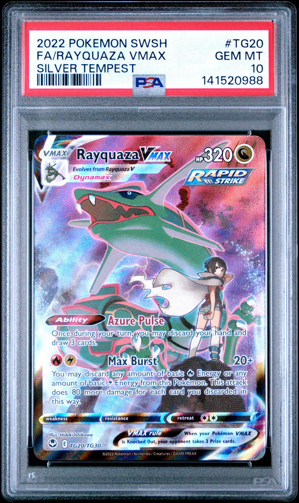 Rayquaza Vmax TG20/TG30 Silver Tempest Pokemon PSA 10