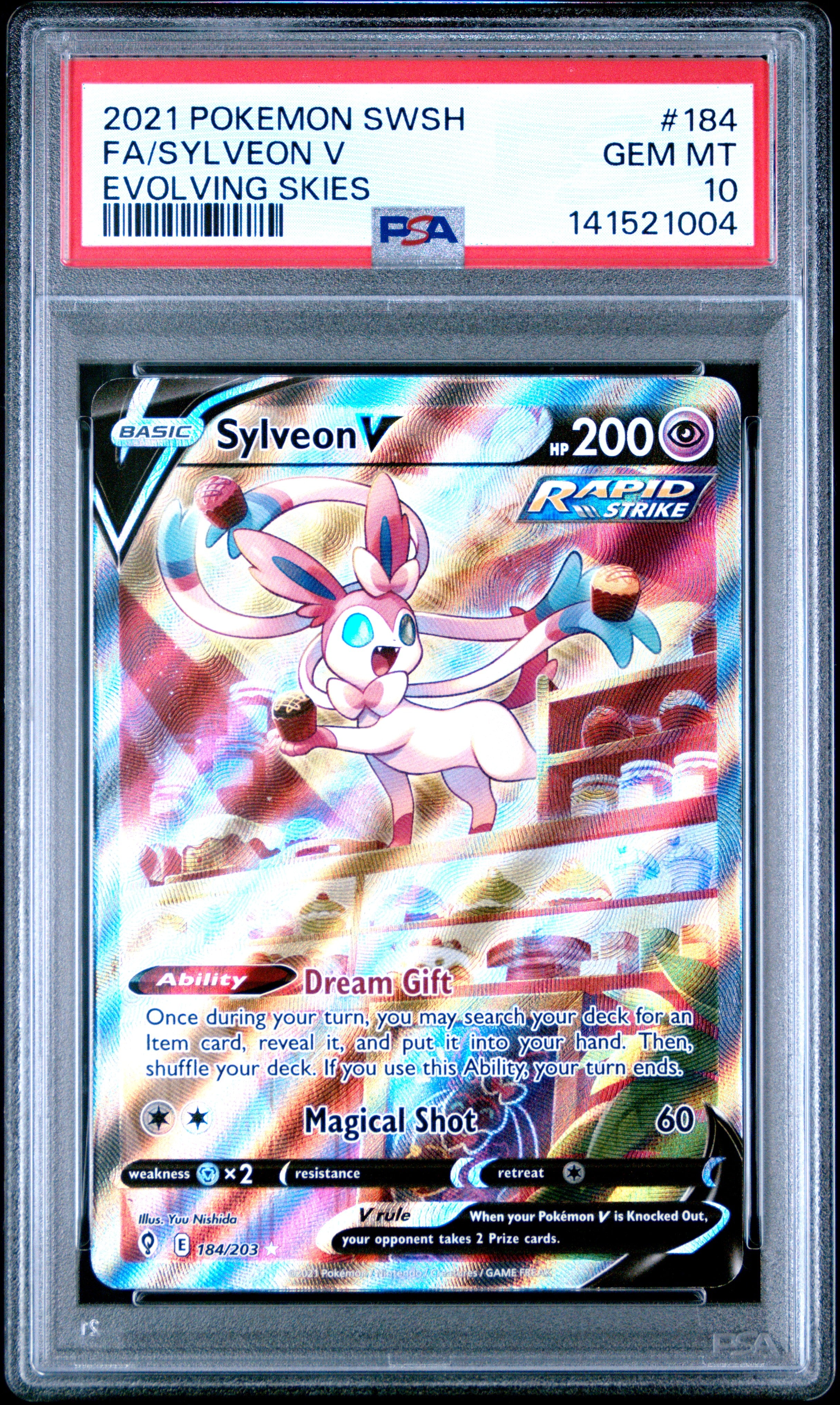 Sylveon V 184/203 Evolving Skies Pokemon PSA 10