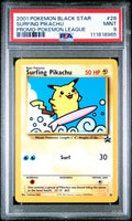 Surfing Pikachu 28 Pokemon League Promo Black Star Pokemon PSA 9