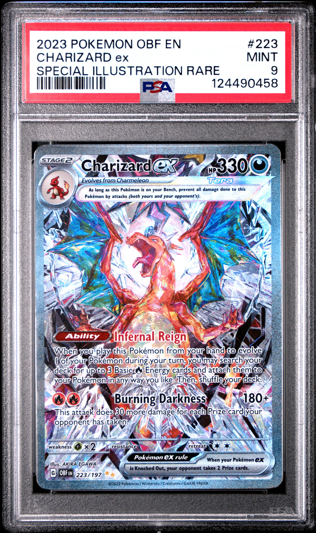 Charizard EX 223/197 Special Illustration Rare Pokemon PSA 9