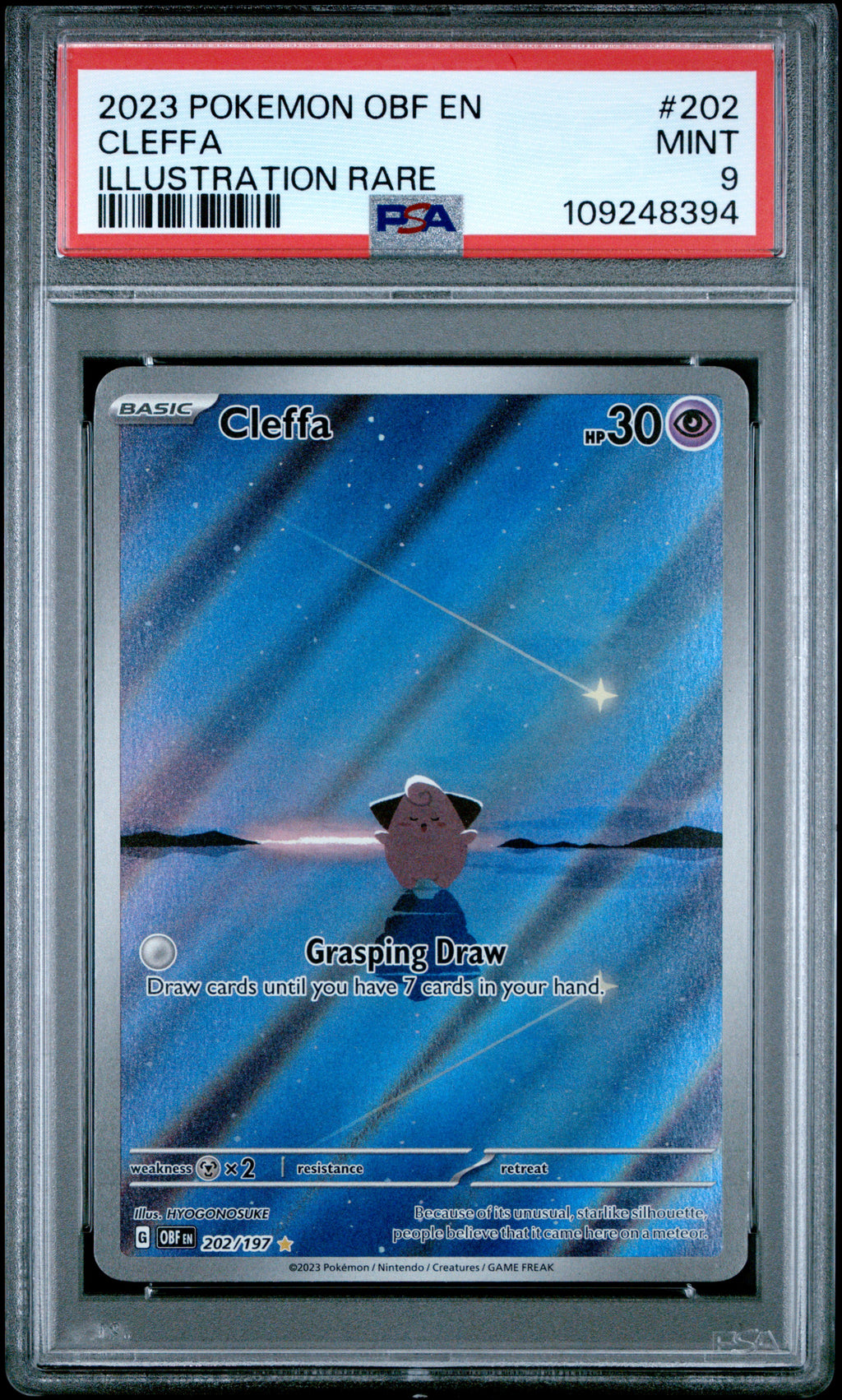 Cleffa 202/197 Illustration Rare Obf En-Obsidian Flames Pokemon PSA 9