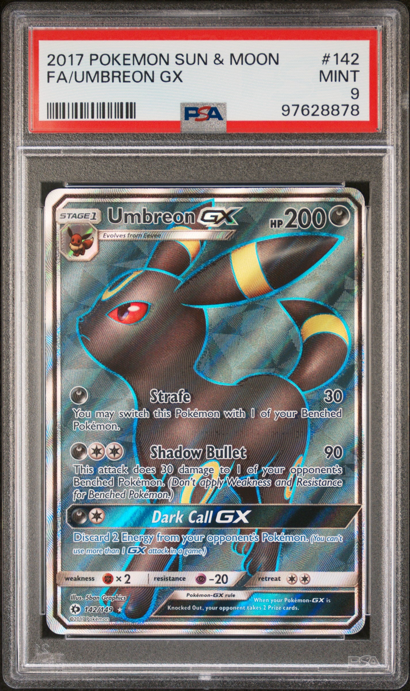 Umbreon Gx 142 Pokemon PSA 9