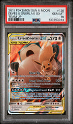 Eevee & Snorlax Gx 120/181 Team Up Pokemon PSA 10