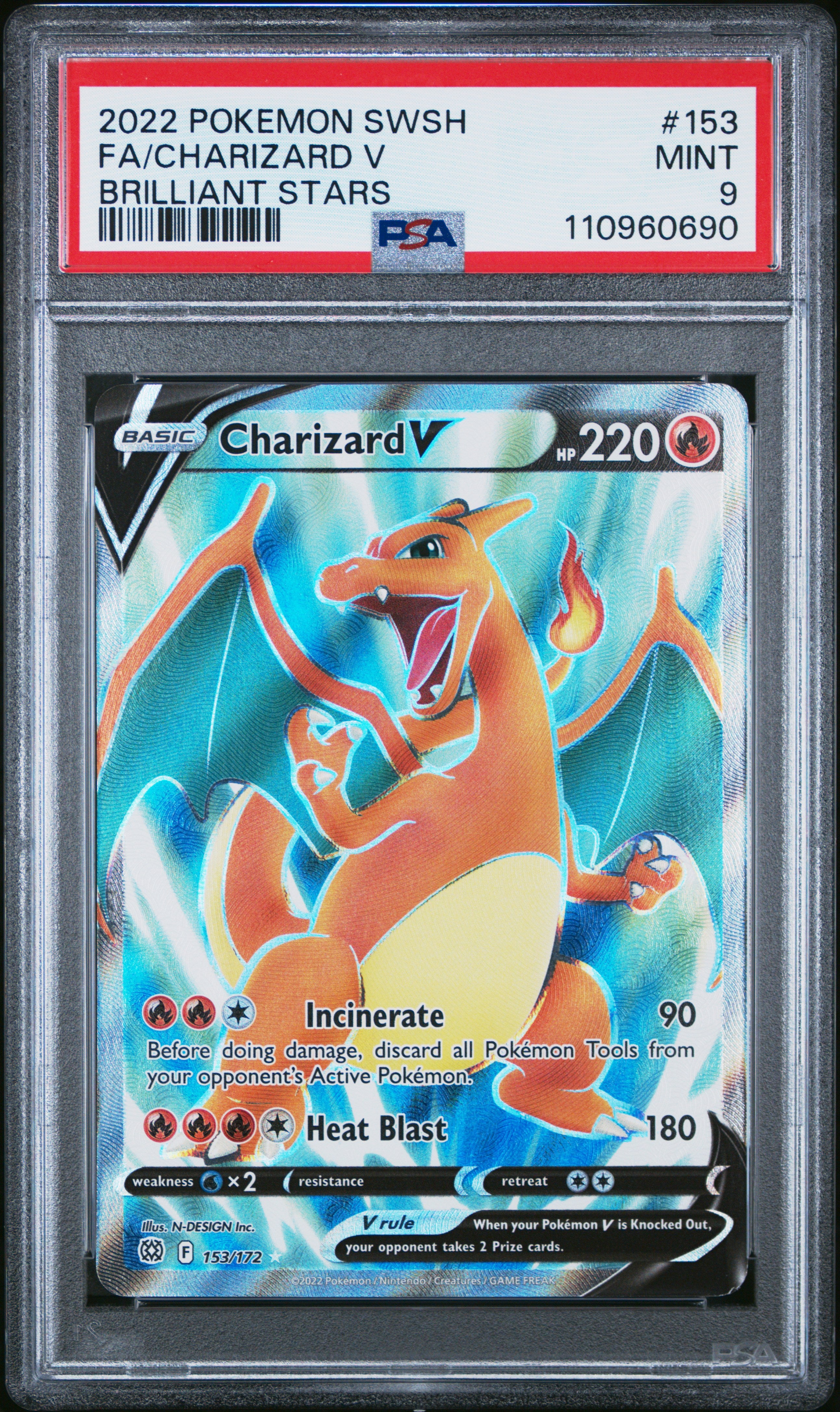 Charizard V 153 Brilliant Stars Pokemon PSA 9