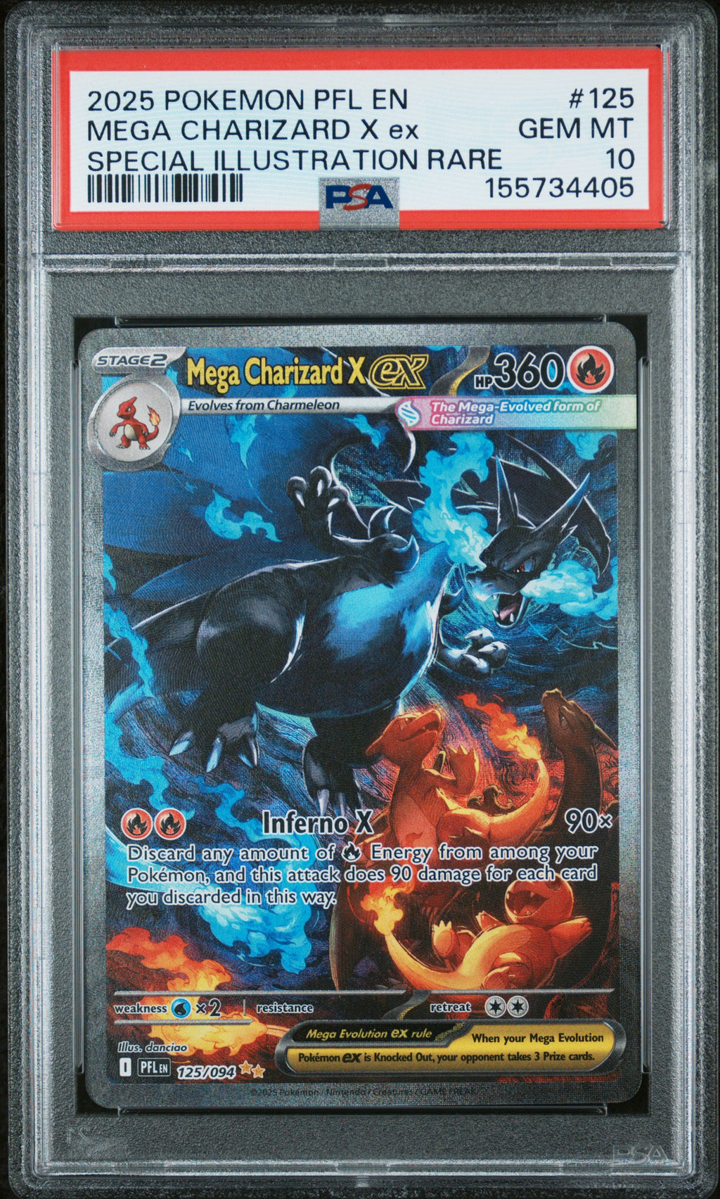 Mega Charizard X EX 125/094 Special Illustration Rare Pokemon PSA 10