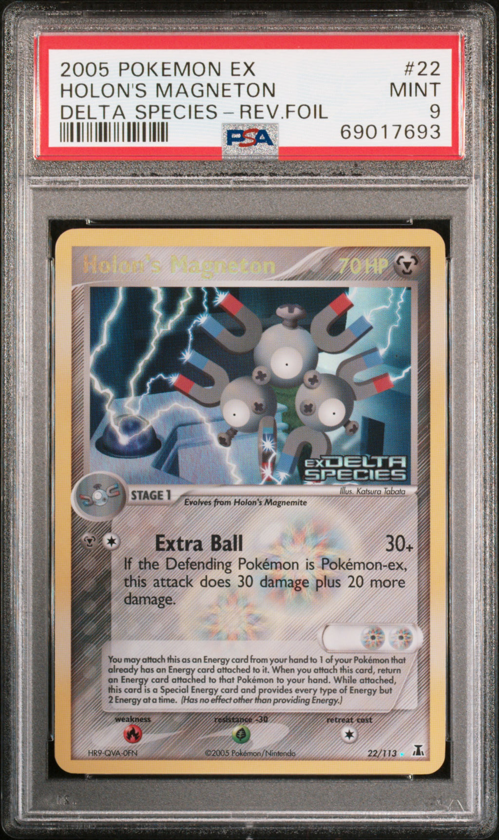 Holon's Magneton Reverse Holo 22/113 EX Delta Species Pokemon PSA 9