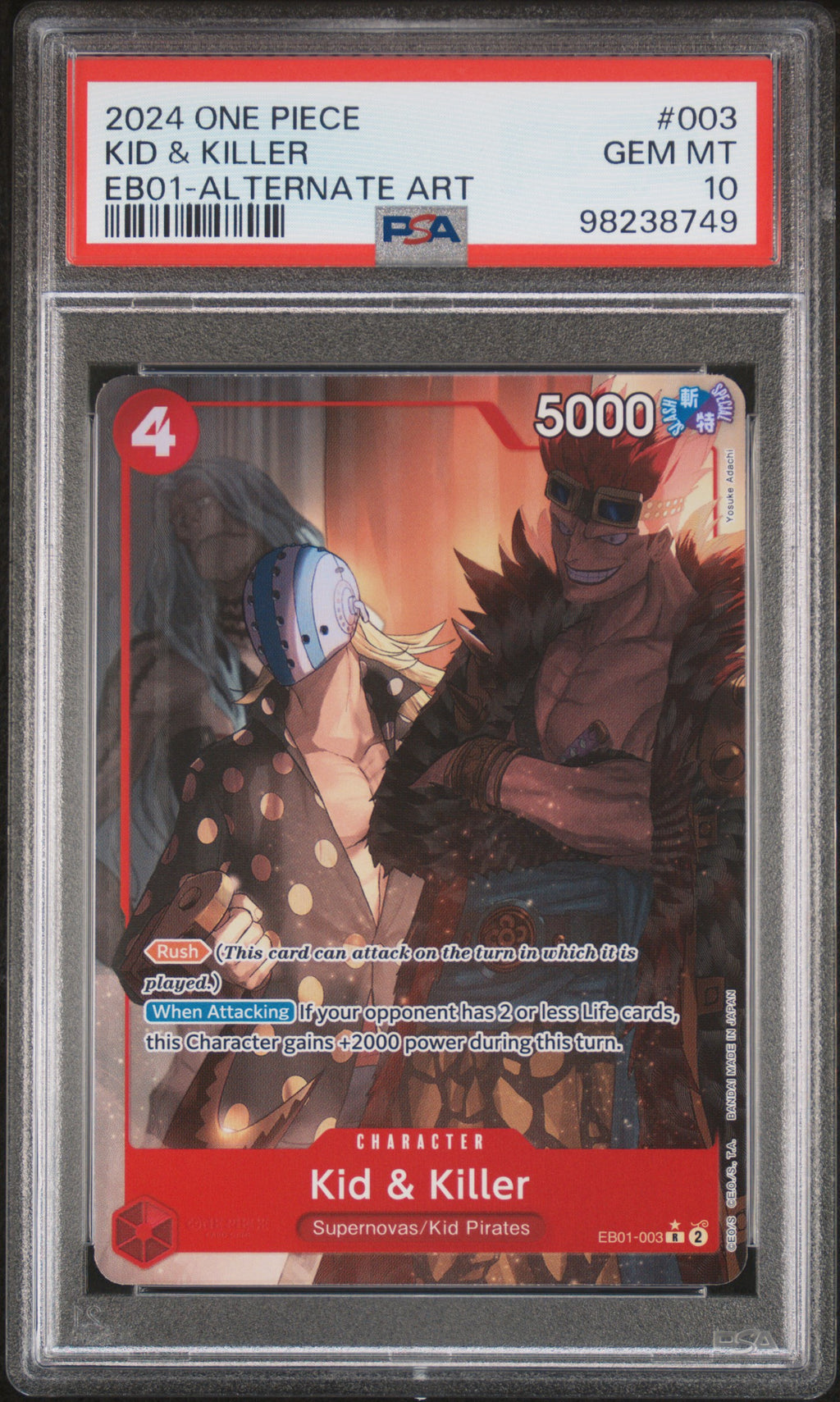 Kid & Killer 003 Alternate Art One Piece PSA 10