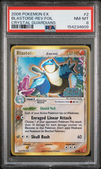 Blastoise Reverse Holo 2/100 Crystal Guardians Pokemon PSA 8