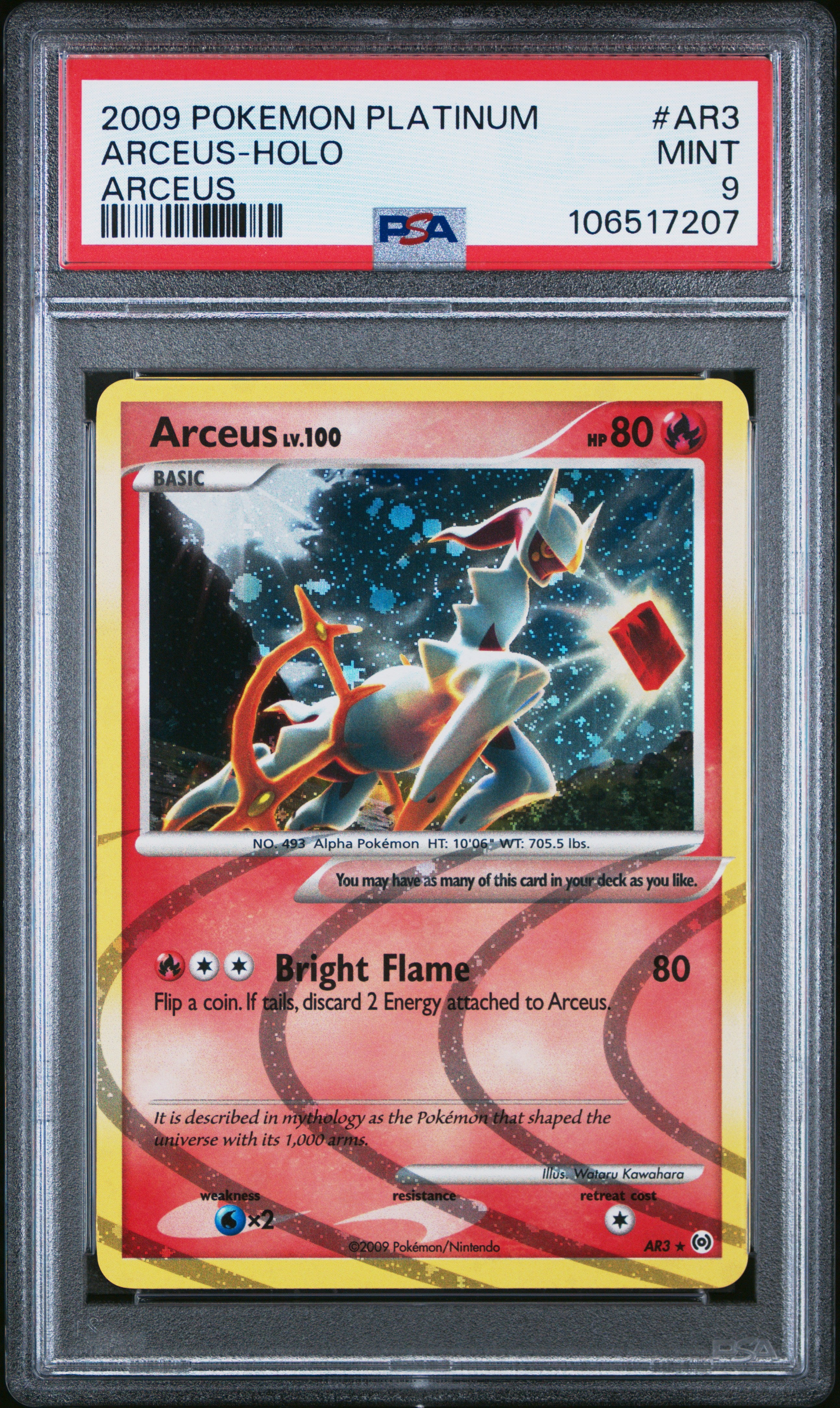 Arceus Holo AR3 Arceus Pokemon PSA 9
