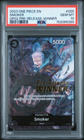 Smoker 025 Paramount War Pre-Release-Winner One Piece Promo One Piece PSA 10