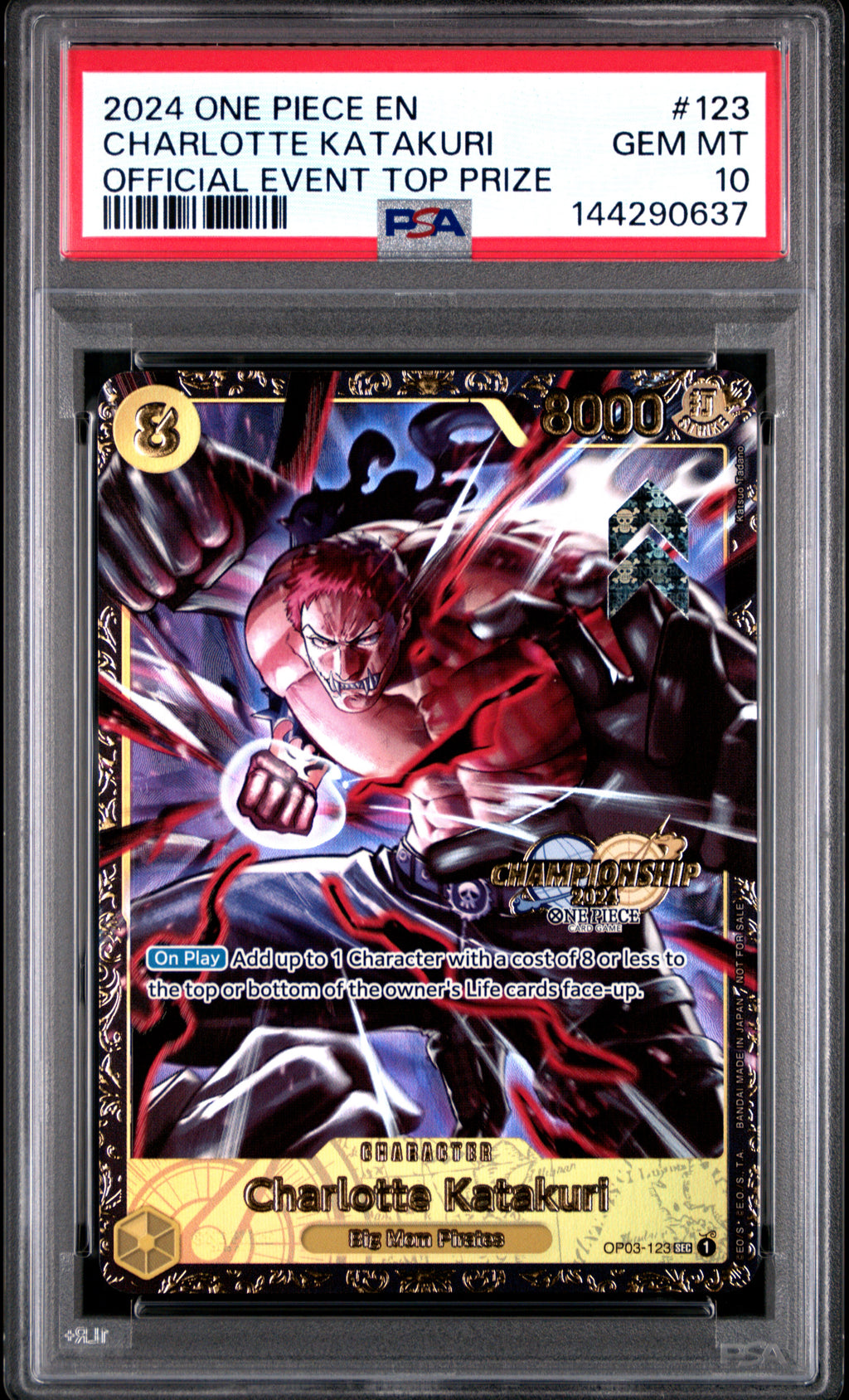 Charlotte Katakuri 123 Official Event Top Prize One Piece Promo One Piece PSA 10