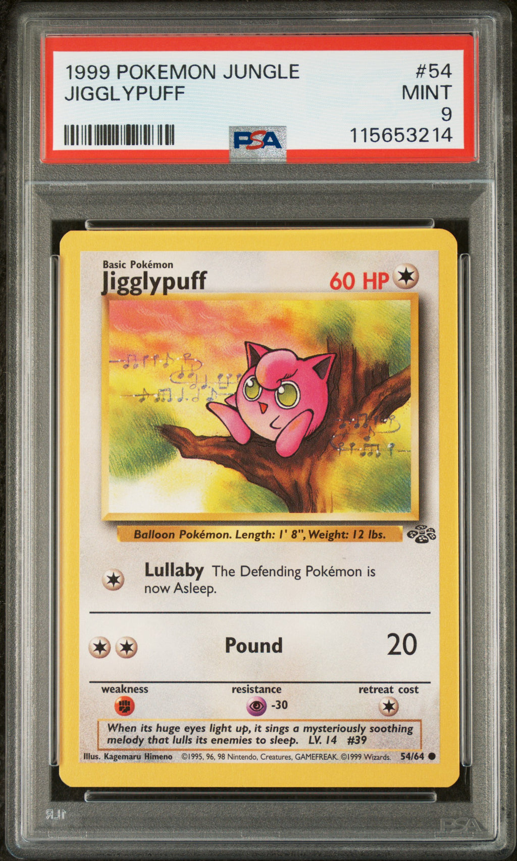 Jigglypuff 54/64 Jungle Pokemon PSA 9