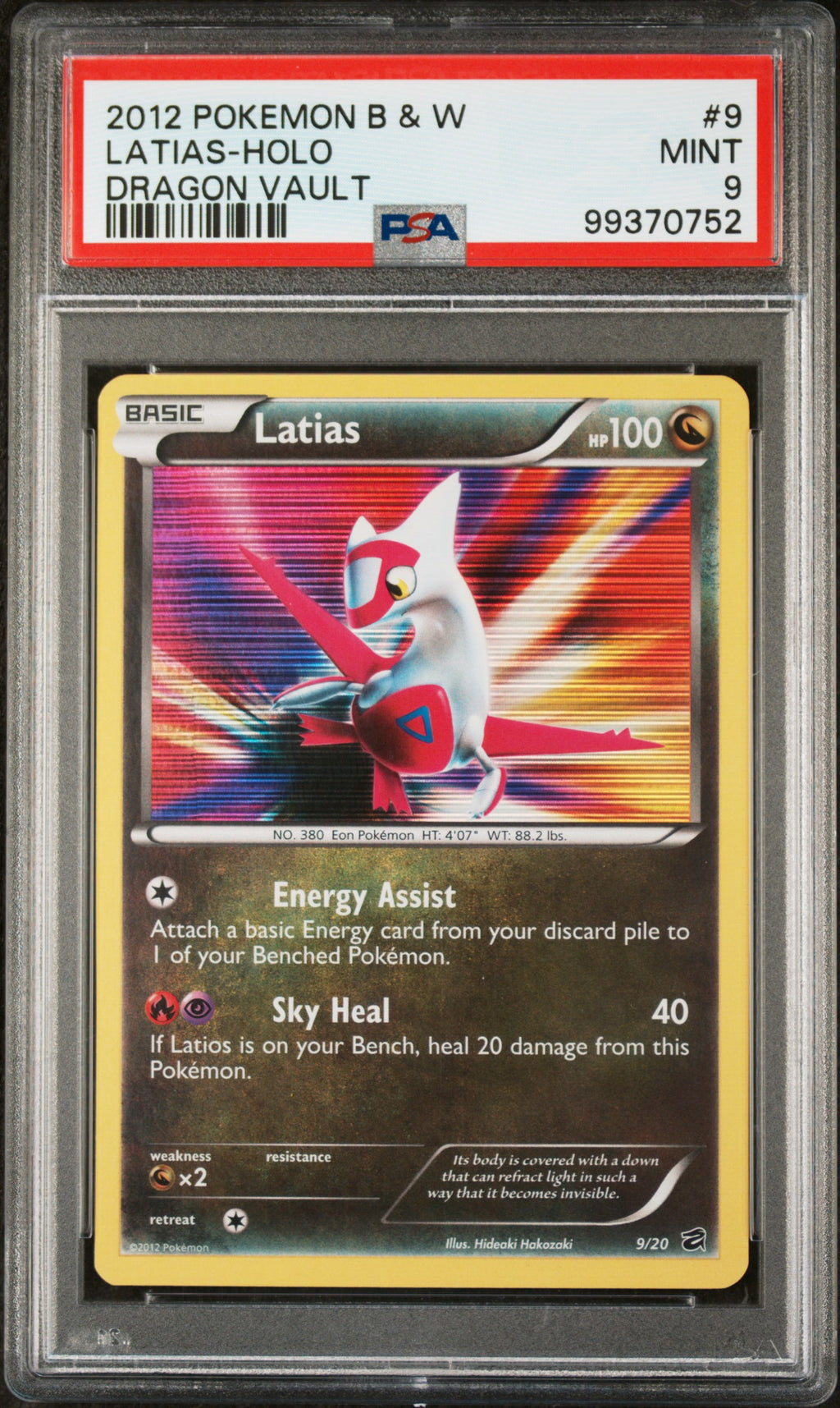 Latias Holo 9/20 Dragon Vault Pokemon PSA 9