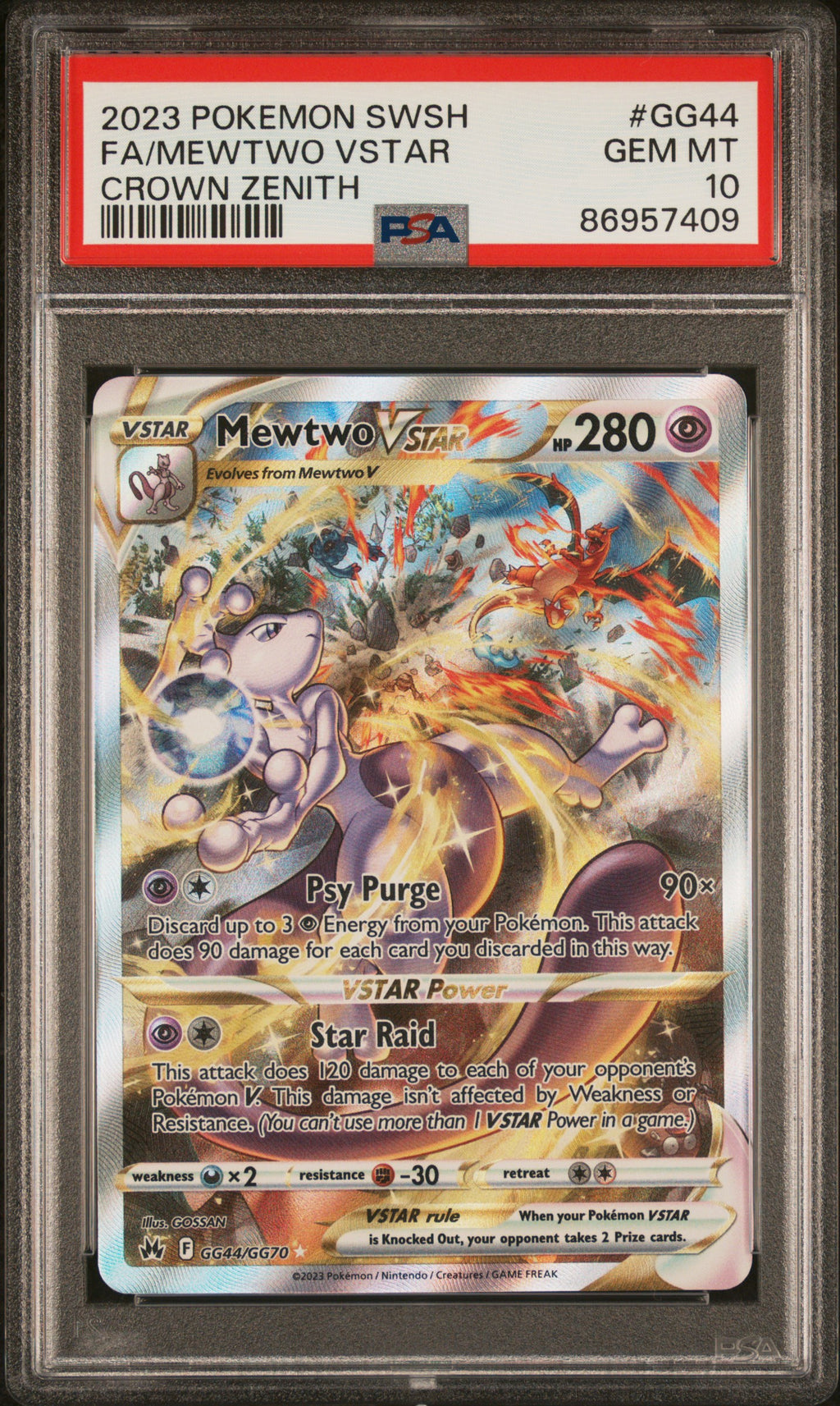 Mewtwo Vstar GG44/GG70 Sword Shield Crown Zenith Pokemon PSA 10