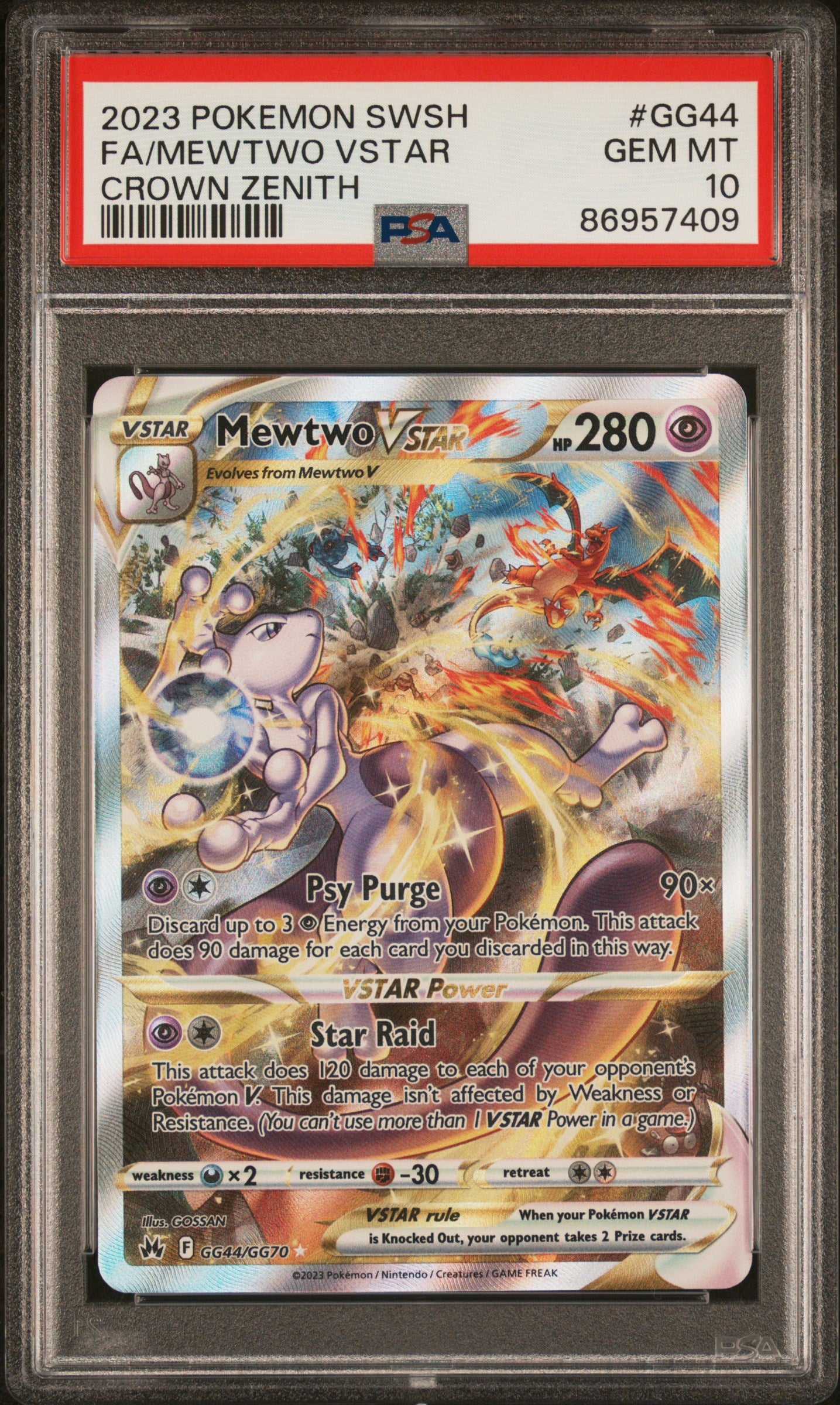 Mewtwo Vstar GG44/GG70 Sword Shield Crown Zenith Pokemon PSA 10