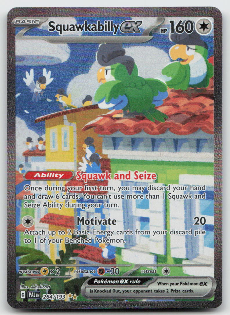 Squawkabilly ex 264/193 Special Illustration Rare Paldea Evolved Pokemon NM