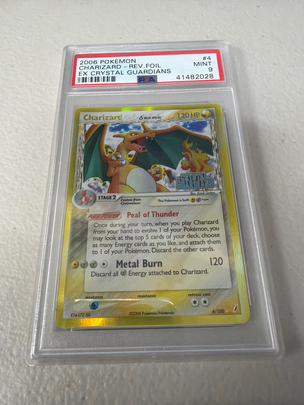 Charizard Reverse Holo 4/100 Crystal Guardians Pokemon PSA 9