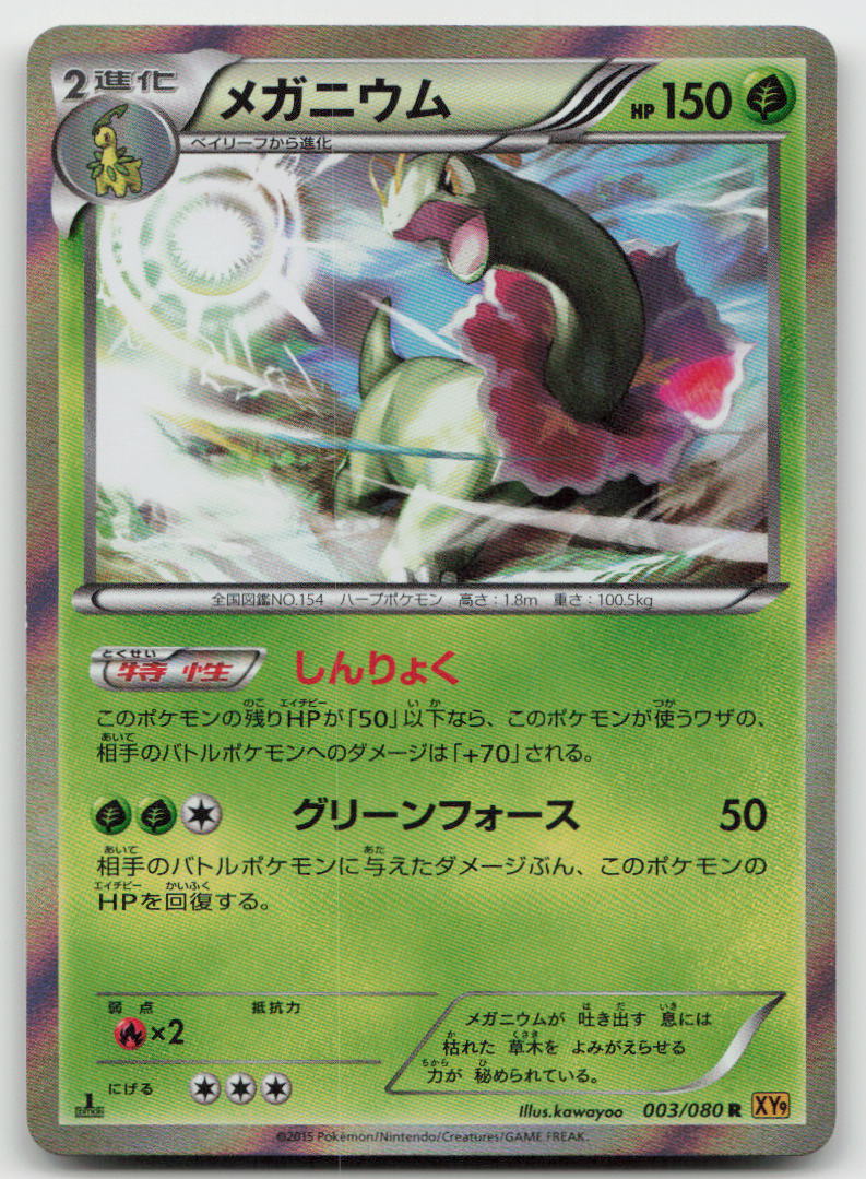 Meganium 003/080 Rage of the Broken Heavens Pokemon Japanese 1st Edition Holo NM