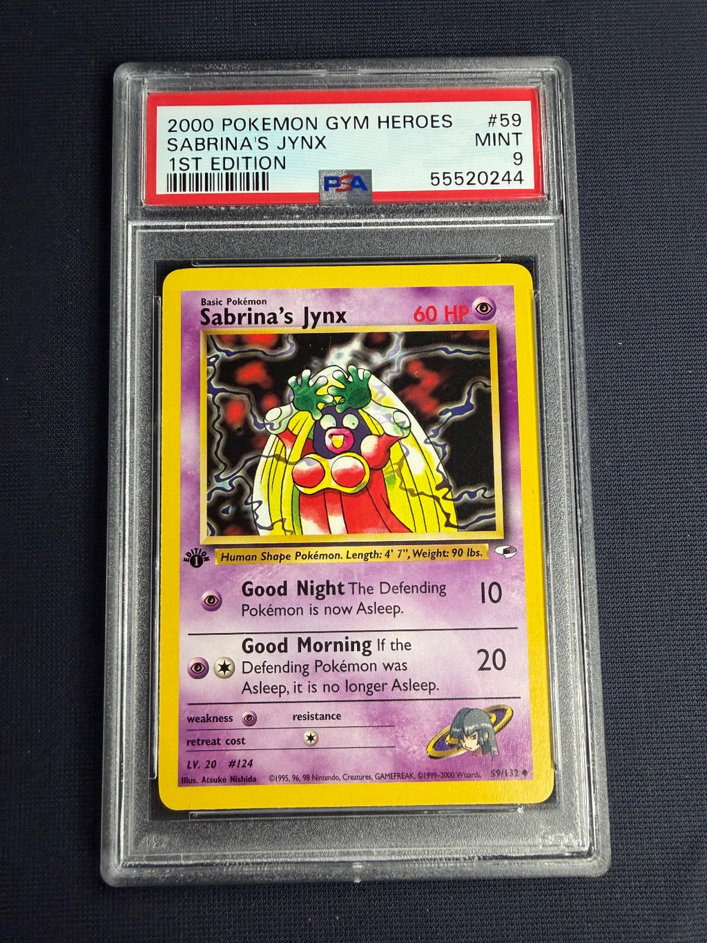 Sabrina's Jynx 59/132 1st Edition Gym Heroes Pokemon PSA 9