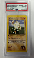 Brock's Mankey 68/132 1st Edition Gym Heroes Pokemon PSA 10