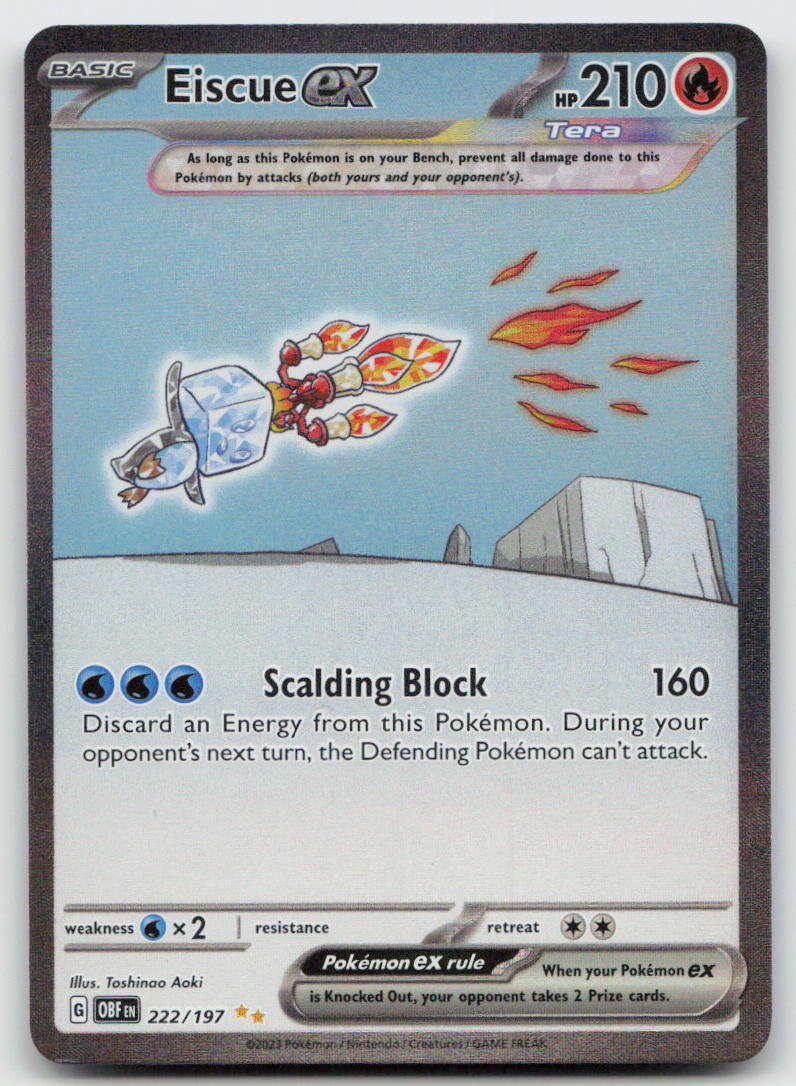Eiscue ex 222/197 Special Illustration Rare Obsidian Flames Pokemon NM