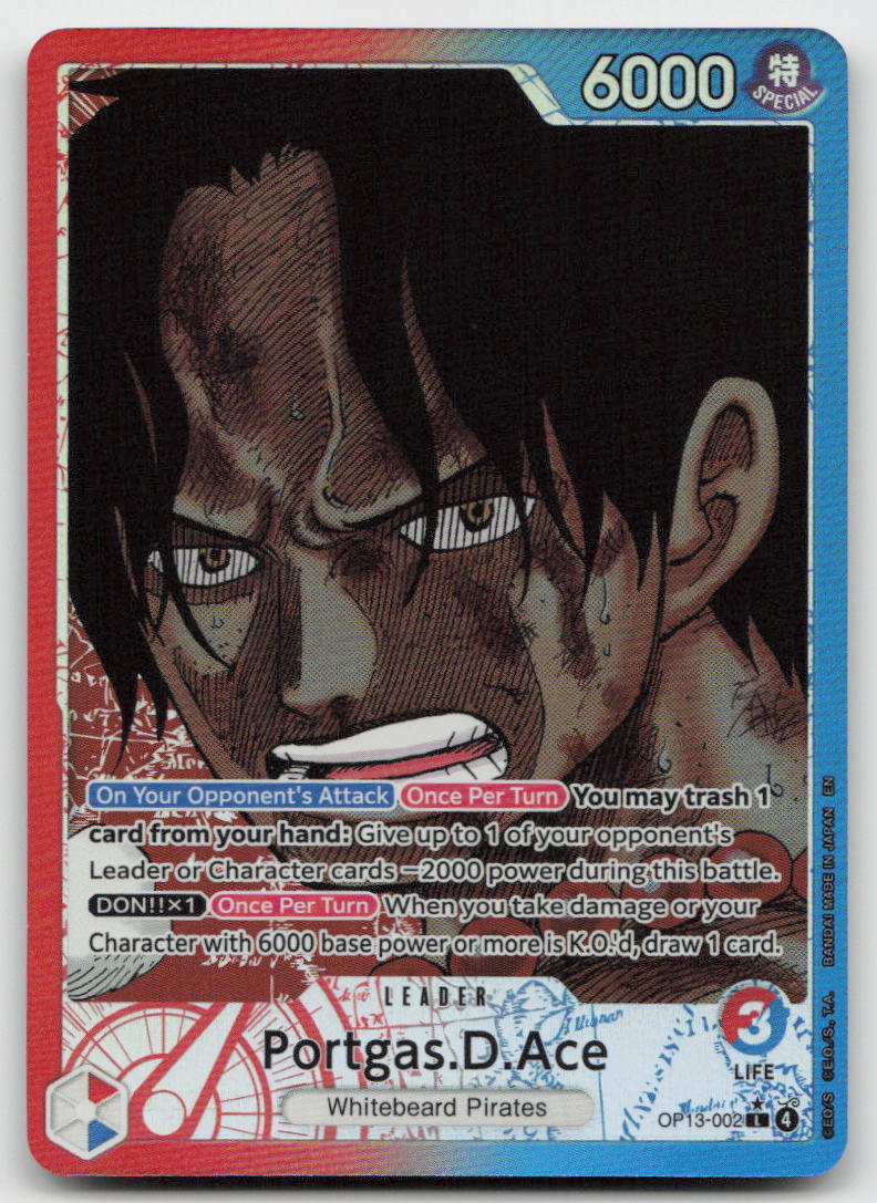 Portgas.D.Ace (002) (Alternate Art) OP13-002 Carrying On His Will One Piece NM